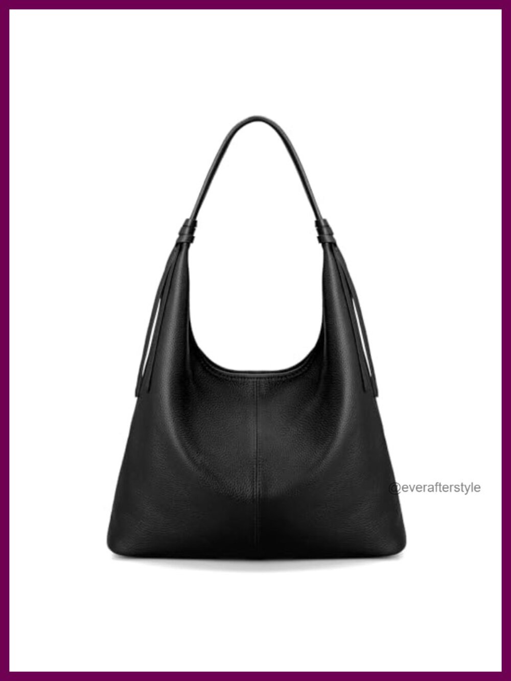 Genuine Leather Slouchy Hobo Bag Tassel Magnetic Closure Lightweight